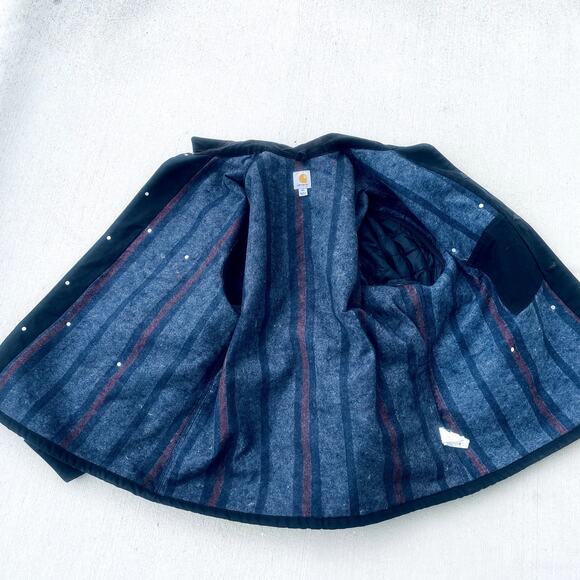 Carhartt Men's Vintage 2XL Black Blanket Lined Canvas Chore Coat Jacket - Picture 12 of 13